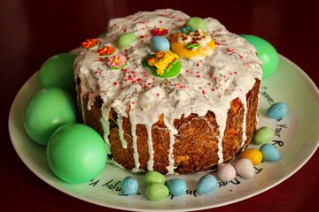 easter cake with eggs