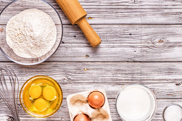 Bakery products -flour, eggs, milk.