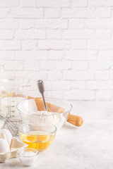 Bakery products -flour, eggs, milk.