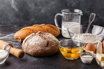 Bakery products -flour, eggs, milk.