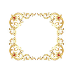 stucco pattern flower decorative isolated on the white background