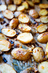 Baked Potato with Onion, Garlic, Rosemary, Salt and Pepper for Summer Barbeque Party