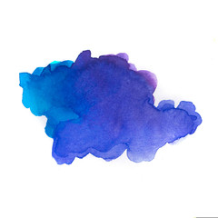Creatively painted watercolor abstract background, design, ideas.  Blue.