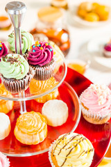 English Afternoon Tea Ceremony with Different Kind of Desserts