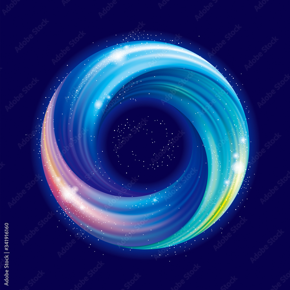 Poster abstract colorful swirl circle bright background. round frame or banner design.