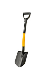 Yellow small spade isolated on white background