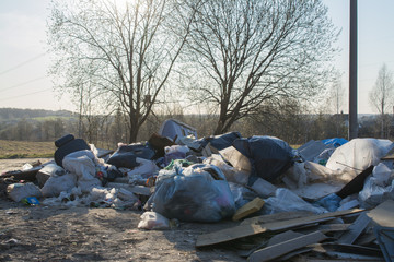 Abandoned trash in nature