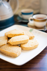 Fototapeta na wymiar Shortbread with Lemon and Vanilla Beans for Afternoon Tea