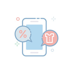 Mobile Shopping Vector icon