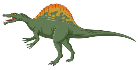 Spinosaurus big dangerous dinosaur. Cartoon character illustration