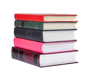 stack of books isolated on white background