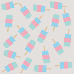 Ice cream seamless pattern. Fruit ice cream