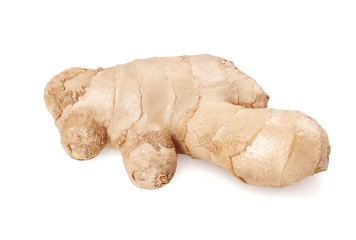 Fresh ginger root isolated on a white background. Full depth of field.