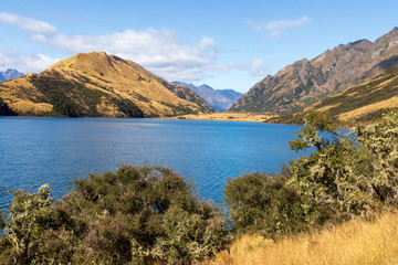 Fototapeta na wymiar Landscape at Lake Moke in New Zealand