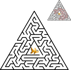 Christmas maze game for kids. Cartoon characters. Help deer find Santa Claus.