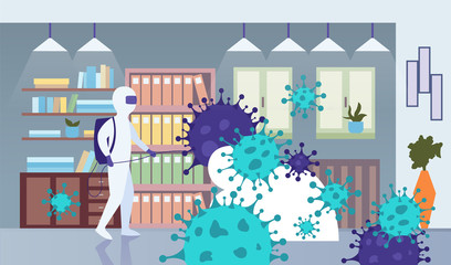 Naklejka premium Chemists in pharmaceutical lab, research with medical equipment coronavirus 2019