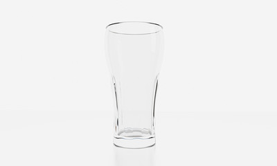 Empty glass on white background with  reflection . It clear and purity .  3D Rendering.