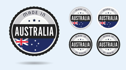 Fototapeta na wymiar Made in Australia collection with Australian flag symbol.