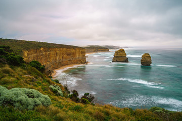 gibson steps  at sunset, twelve apostles, great ocean road in victoria, australia