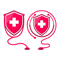 Vector icon of the immune system. immune system. Protection of health bacterial viruses. Prevention of human germs medically.