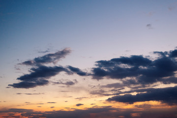 Cloudy sky during the sunset