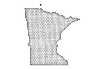 Karte von Minnesota auf altem Leinen