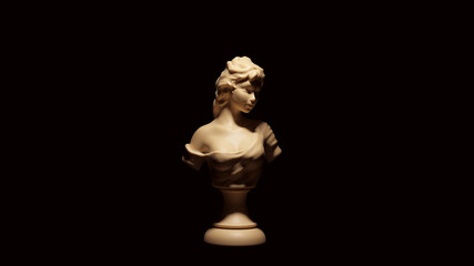Fototapeta premium Lady Sculpture White Cream Bone Color 3d illustration 3d render