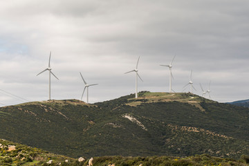 wind turbines on the mountain