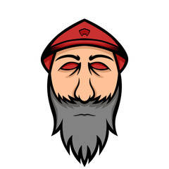 traditional farmer's hat mascot logo. bearded man mascot