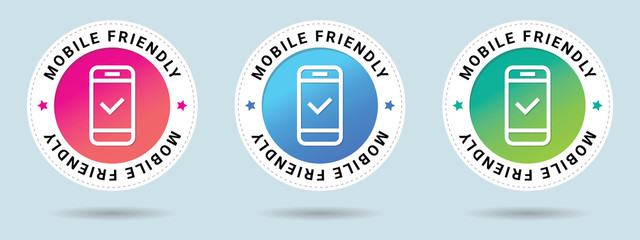 Mobile friendly stamp vector illustration. Vector certificate icon. Set of 3 beautiful color gradients. Vector combination for certificate in flat style.