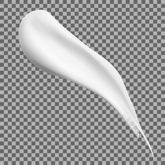 Cream stroke. Cosmetic face lotion texture smear. Creamy smudge foundation sample. Makeup concealer swirl isolated on transparent background. Smooth sunscreen moisturizer drop