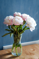 bouquet of soft pink peonies