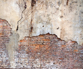 Old brick wall for background.