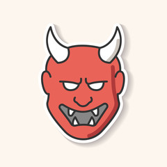 Japanese mask patch. Hannya face for drama perfomance