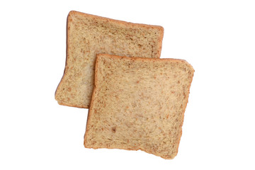 Sliced Whole Wheat Bread isolated on white background.