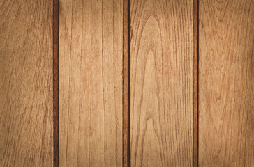 Dark brown wood plank wall texture background with old natural pattern for design art work, top view of grain timber.
