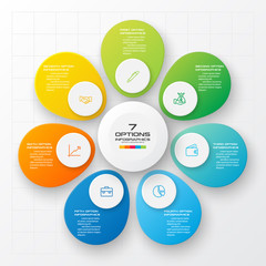 Business infographics 7 steps,Abstract design element,Vector illustration.