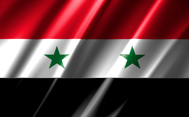 Image of a waving Syria flag.