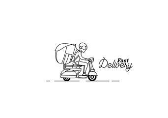 Delivery boy ride scooter delivery service , Order, Fast Shipping
