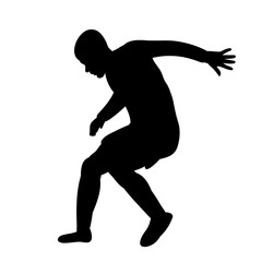 Fototapeta na wymiar white background, football player silhouette