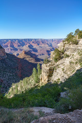 hiking the bright angel trail in grand canyon national park, arizona, usa