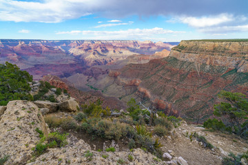 maricopa point on the rim trail at the south rim of grand canyon in arizona, usa