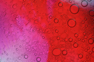 water bubbles on red background