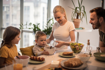 She makes sure that everyone has something to eat.