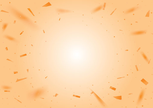 Gradient Blank Party Template Background With Orange Confetti