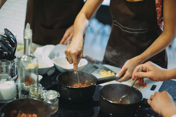 culinary master class on cooking bean and meat soup