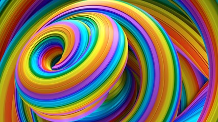 Abstract background, modern illustration 3d of colorful spiral shapes.
