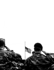 American Soldiers Salute. US Army. Veterans Day. Memorial day. Empty space for text