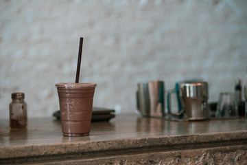 Cold cocoa, a drink that is very popular in the summer of Thailand.
