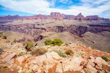 hiking the grandview trail at the south rim of grand canyon in arizona,usa